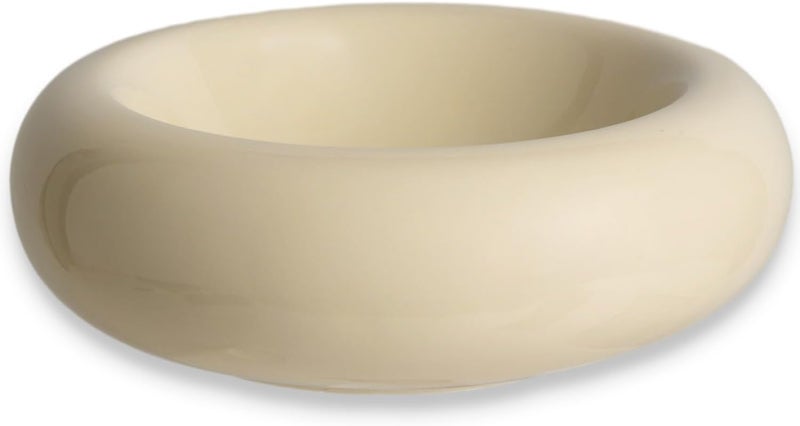 KTLECL 6.1 Inch Cat Bowls, 7 oz Ceramic Cat Food Bowl, Whisker Fatigue Relief Cat Bowl, Anti-Vomiting, Protect Spine, Perfect for Indoor Cats(Yellow) - Image 1